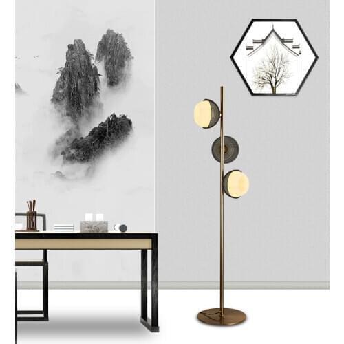 Nordic designer light luxury model room living room floor lamp American modern bedroom study simple mesh floor lamp