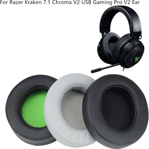 For Razer Kraken 7.1 Pro V2 1 Pair Replacement Protein Leather & Memory Foam Gaming Headphone Ear Cushion Earmuff Head beam