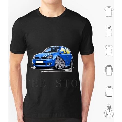 Sport Clio 182 Blue ( Stripes ) T Shirt Print Cotton Kangoo Koleos Captur Sandero Master Espace Fluence Kwid Car Logan Clio
