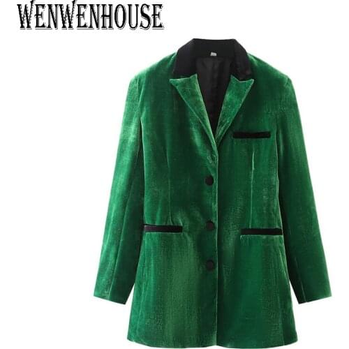 Женские бархатные пиджаки WENWENHOUSE China At AliExpress