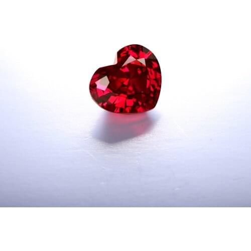 Zhanhao Jewelry Heart Shape 2021 Lab Grown Pigeon Blood Loose Ruby Rose Gemstone Ruby Precious Stones Free Fire Diamond Top Up