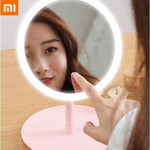 Xiaomi Youpin Led Makeup Mirror with Lamp Desktop Female Fill Light Portable Small Mirror Desktop Folding Portable Vanity Mirror