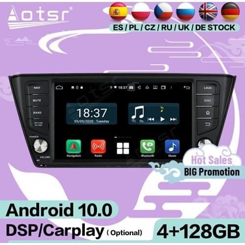 128G Carplay Multimedia Stereo Android 10 Screen For Skoda Fabia NJ3 2015 2016 2017 2018 GPS Navi Audio Radio Receiver Head Unit