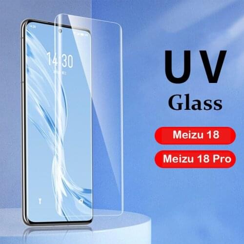 3D UV Glass for Meizu 18 Pro Screen Protector UV Liquid Tempered Glass for Meizu 18Pro MEIZU 18 Meizu18 Full Glue Cover Glass