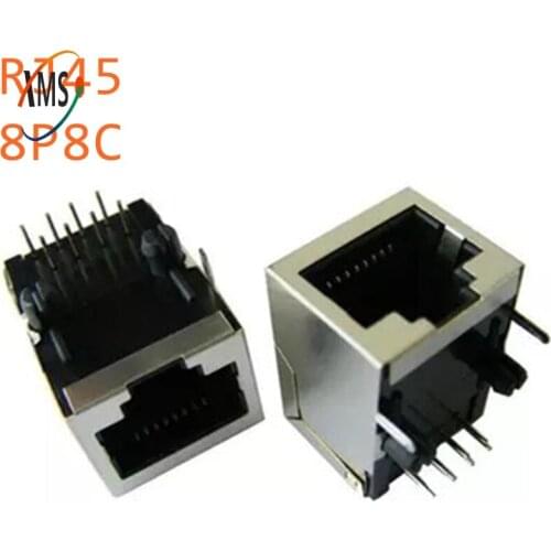 50Pcs RJ45 Network Ethernet 8P8C Female Socket 8Pin DIP PCB Mount Connector