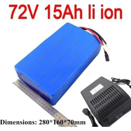 72v lithium ion battery pack 72v 15ah li-ion battery with BMS for 72v 1000w 2000w electric scooter golf cart + 3A charger