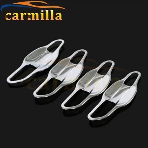 8PCS/SET Car Exterior Decoration ABS Chrome Door Bowl Protection Sticker or Decoration for Hyundai Tucson 2015 2016 2017 Acc