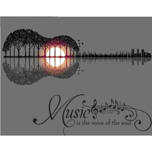 Full Square/Round Drill 5D DIY Diamond Painting "Music Violin Scenic" 3D Rhinestone Embroidery Cross Stitch 5D Home Decor