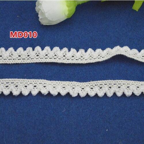 10 meters width 9mm beige Cotton Embroidered Lace Edge Wavy Lace Trims tape lace ribbon DIY garment accessories MD010