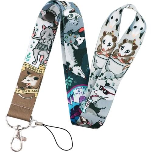 PF650 Animal Possum Lanyard Keychain ID Badge Holders Card Cover Rope Key Lanyard Neck Straps Key Rings Accessories Gifts