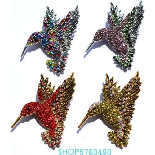 Cute Birds Rhinestone Brooch Women Shining Breast Pin Crystal Brooch Gold Color Garments Lady Wedding Accessory Fashion Jewelry