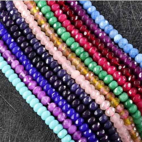 Chalcedony Faceted Mixed Quartz Gem Bead Rondelle Stone 4x6MM Abacus Beaded For DIY Bracelet Necklace Earring Jewelry Finding