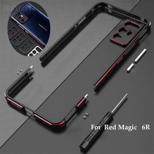 Metal Bumper Frame For Nubia Red Magic 6R Case Aluminum Dual color Luxury Metal Phone Cover + Carmera Protector Accessories