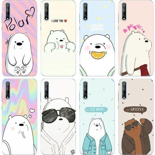 Hot Funny Cartoon Bear Soft Silicone Phone Case for Huawei Y5 Lite 2018 Y7 Y6 Prime 2018 Y9 2019 Y9S Y5P Y6P Y7P Y8P 2020 Cover