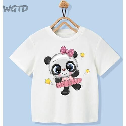 Kids Cartoon Cute Panda T Shirt Boys/Girls Great Casual Kawaii Short Sleeve Tops Childrens Funny T-Shirt Christmas Clothing