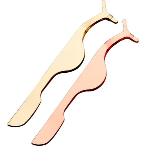 1 Set of False Eyelashes Tweezers False Eyelashes Aid Eyelash Extension Volume Rose Gold Auxiliary Forceps Makeup Forceps Tool