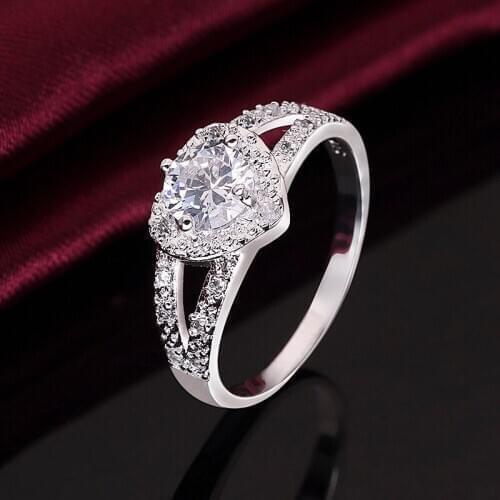 The New Fashion heart ring set for women jewelry Love cute ring Lover gift for wifes friend