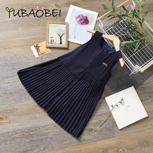 Summer dress Girls Pleated Dresses Childrens Cotton Sleeveless princess girl dress Birthday Party Performance clothes