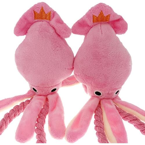 Cute Squid Dog Toy Octopus Cute BB Plush Pet Puppy Rope Toys Chew Squeak Toys