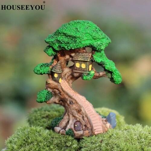 Elf Tree House Miniature Fairy Garden Home Decoration Mini Craft Micro Landscaping Decor DIY Accessories