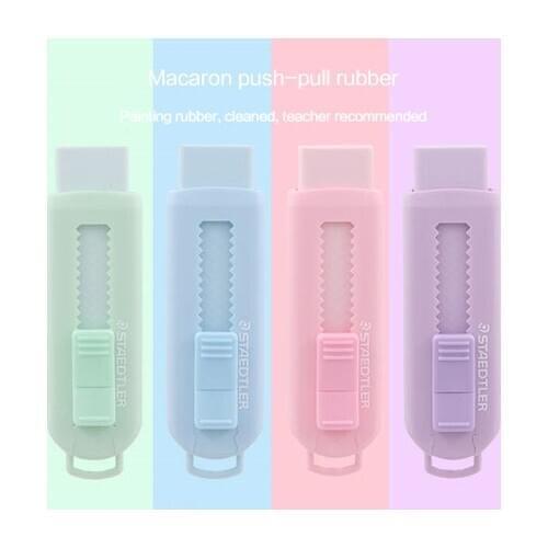 JIANWU 1PC Staedtler Erasers Pushable Rubber Macaron Refillable Pencil Erasers 525 PS1 School Stationery Kids Small Gift kawaii