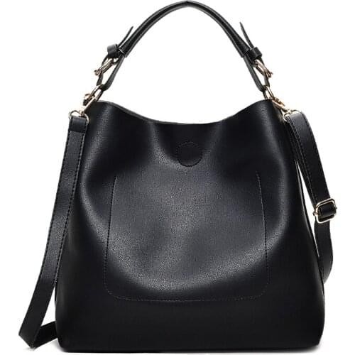 YILIAN Soft leather fashionable handbag Ladies new large capacity bucket bag versatile one shoulder crossbody bag send small bag