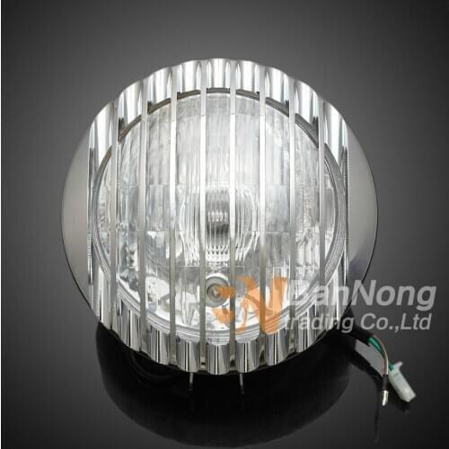 Motorcycle Cruise 5 3/4" chrome metal Headlight with Grill Cover For Honda Steed 400 750 Magna 250 750 Shadow 400 750