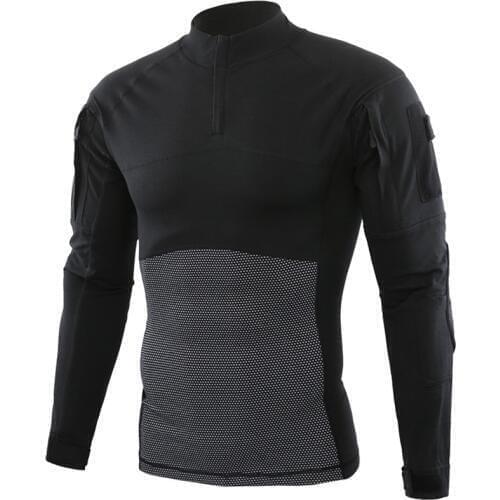 2019 Men Camouflage Tactical T-shirts Army Green Combat T Shirt Men Long Sleeve Military T-Shirt Mens Hunt T-shirts Outwear-E