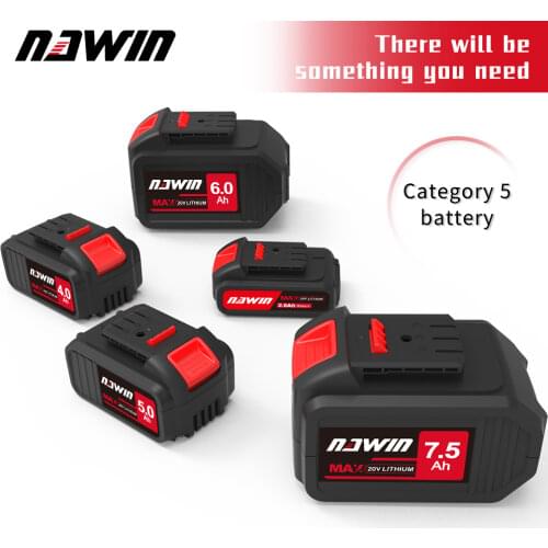 NAWIN Hand Drill 20V Battery Pack Rechargeable Large Capacity Electric Screwdriver Battery Power Tool Lithium Battery