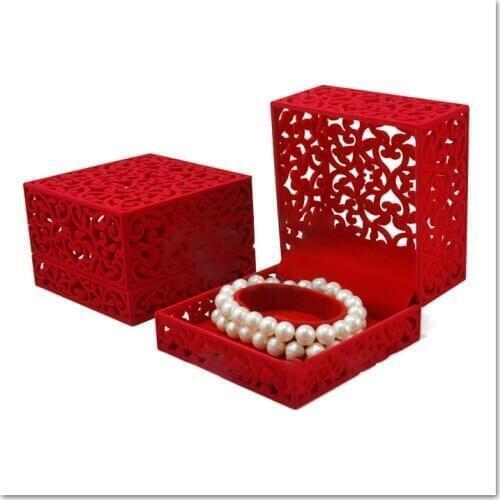 Wholesale 8.6x5.8x4.7 cm 6pcs/Lot Chinese Classical Hollow Out Red Jewelry Earrings Box, Free Shipping Engraved Earrings Case