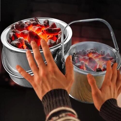 Stainless Steel Brazier Charcoal Heating Stove Indoor and Outdoor Heating Carbon Stove for Fishing Camping to Keep Warm Heater