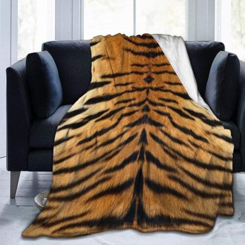 Tiger Leather Throw Blankets Cozy Lightweight Decorative Blanket for Women Men and Kids