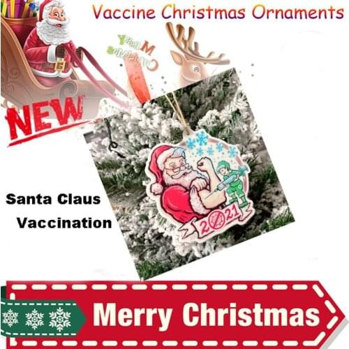 Santa Claus Vaccination Home Decoration Happy New Year Party Supplies Christmas Tree Ornaments Home Window Car Pendants
