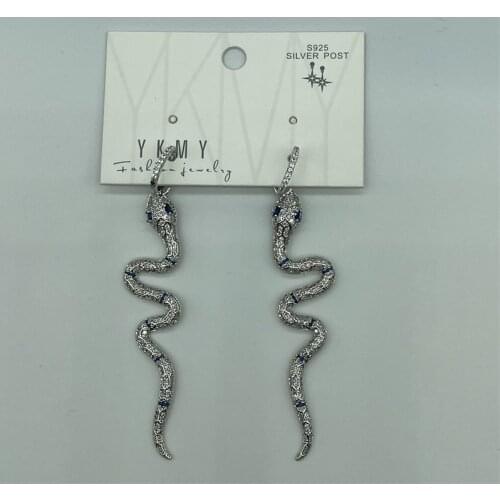 Fashion S925 Qulaity Trendy Vintage Snake Shape Dangle Earrings Cute Small Object Earring Jewelry