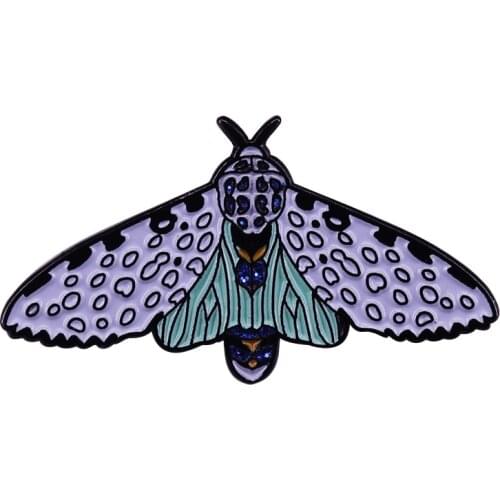 Blue glitter moth enamel pins Celebrating our winged beauties of the night