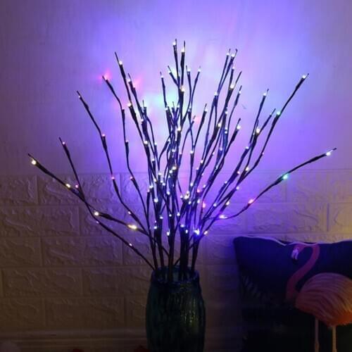 LED Branch Lights Battery Powered Decorative Lights 20LEDs Lighted Branch for Vase, Warm White, White, Color, Blue, Purple, Pink