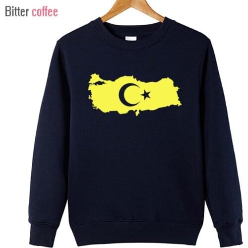 BITTER COFFEE NEW Turkey Map Hollow Out Moon Hoodies Fashion Casual Long Sleeve Sweatshirt Mens Brand Streetwear