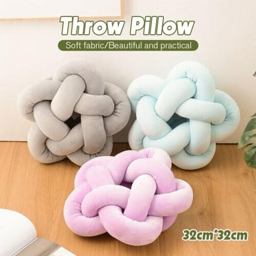 Cozy Car Lumbar Waist Back Pillow Cotton Hand Knot Back Cushions Home Decor Sofa Seat Cushion Soft Office Hand Rest Pillows