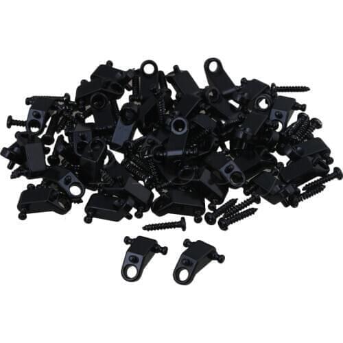 Yibuy Black Copper Roller Guitar String Tree Guides String Retainer for Electric Guitar Pack of 40