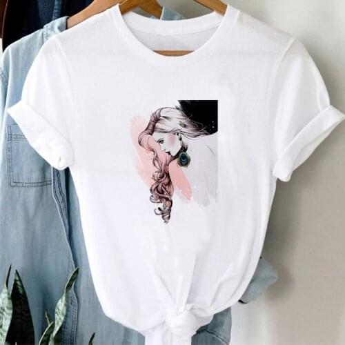 Women T shirt Sexy Beauty Printing 90s Sweet Kawaii Fashion Clothes Short sleeve Tee Top Tshirt Female Harajuku Graphic T-shirts
