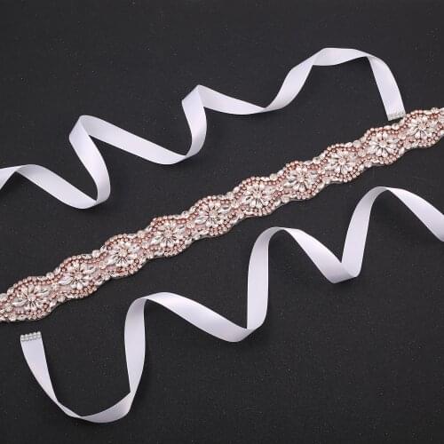 SESTHFAR Wedding Belt Rhinestone Crystal Pearl Belts Wedding Bridal Belts Bridal Sashes