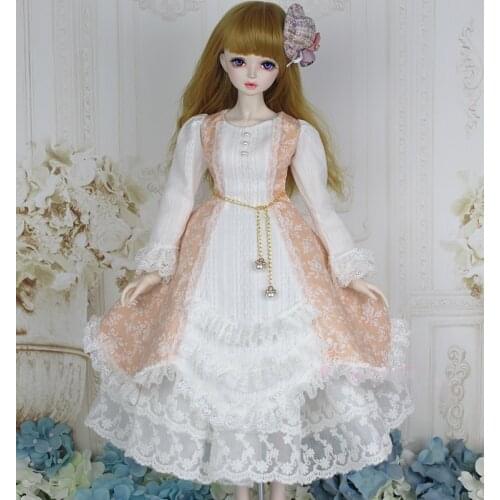 1/4 1/3 scale BJD clothes accessories Lolita Palace vintage dress with scarf for BJD/SD MSD SD13 doll accessories C0398