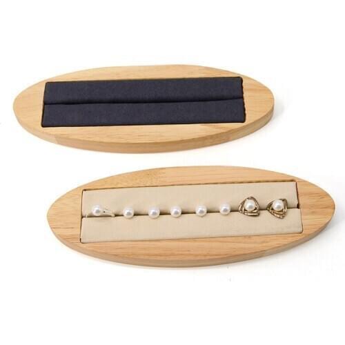 1 Pcs Solid Wood Ring Jewelry Display Tray Holder Organizer for Shop and Home Showcase Shelf