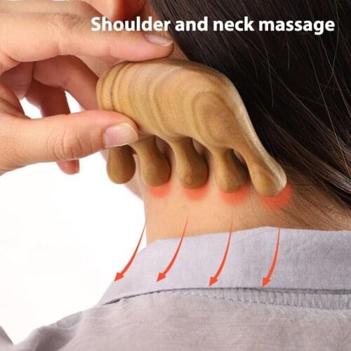 1PC New Wood Massage Comb Wooden Wide Teeth Hairdressing Comb Head Meridian Massage Tool Anti Static Comb Massage & Scraping