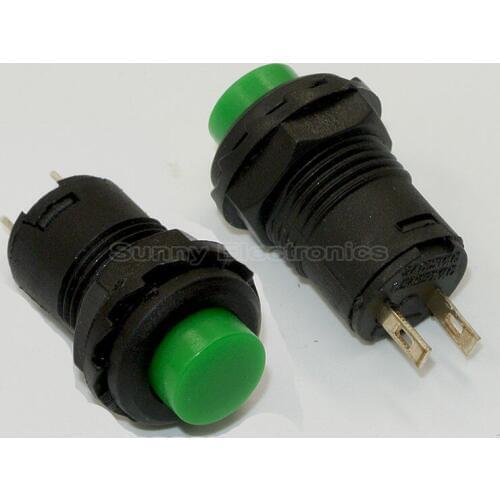 100Pcs Green Self-locking Push button Switch Latching ON/OFF 12mm for Car Switch