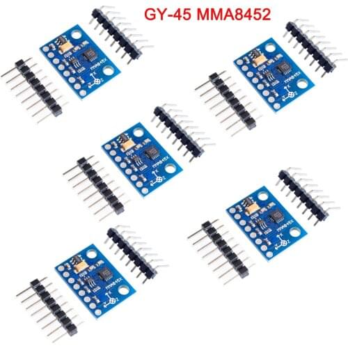 5PCS/lot GY-45 MMA8452 Module Digital Triaxial Accelerometer High-precision Inclination Module for Arduino DC3-5v RCmall FZ2338A