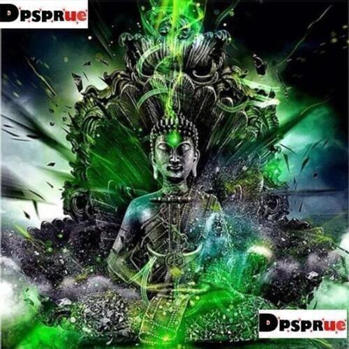 Dpsprue Full 5D DIY Square Round Diamond Painting Buddha statue 3D Embroidery Cross Stitch Rhinestone Mosaic Home Decor K16
