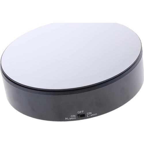 Battery Operated Electric Display Rotating Stand Turntable for Glasses Shampoo Diecast Black