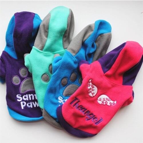 Fleece Dog Winter Jacket Warm Pets Hoodies Puppy Clothes for Yorkshire Chihuahua Franse Bulldog Pug Clothing Dog Suit Outfits