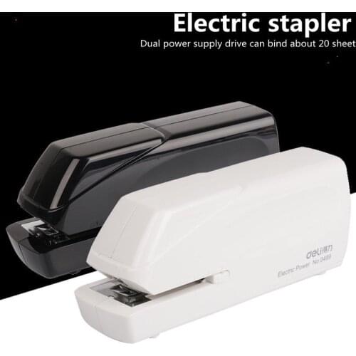Hot Sale Deli 0489 Electric Stapler Automatic Book Stapling Artifact 4/6 26/6 Staples